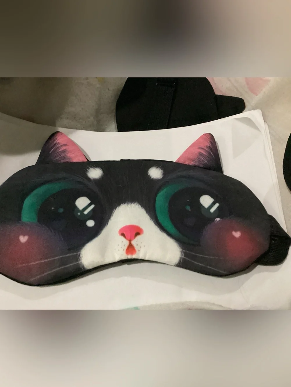 New Cat Face Sleep Mask - big green eyes Cute Eye Design